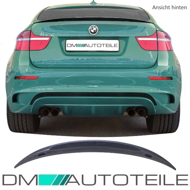 Set Heckspoiler Kofferraum Lippe Schwarz Glanz Saphir +3M passend für BMW X6 E71 08-15