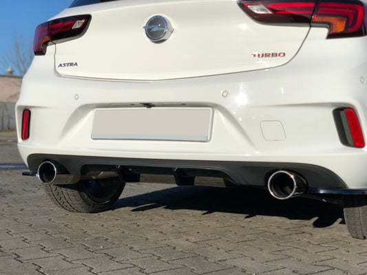 Heck Ansatz Flaps Diffusor für OPEL ASTRA K OPC-LINE schwarz Hochglanz