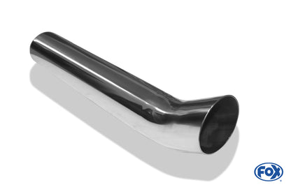 FOX Anschweißendrohr Typ 18 Ø 63 mm / Länge: 400 mm - rund / uneingerollt / FOX-Design / ohne Absorber
