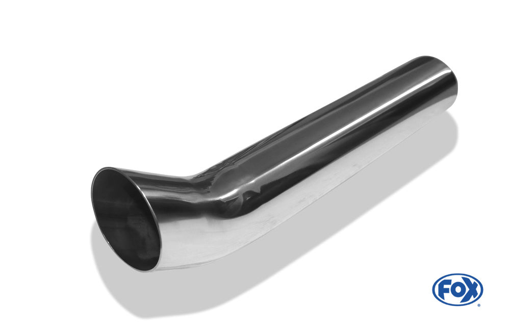 FOX Anschweißendrohr Typ 18 Ø 63 mm / Länge: 400 mm - rund / uneingerollt / FOX-Design / ohne Absorber
