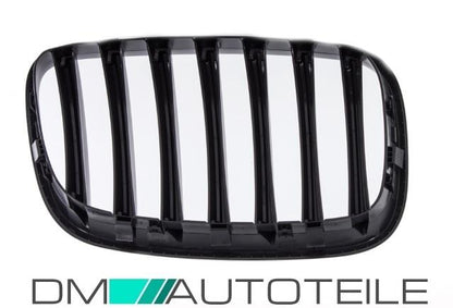 SATZ Kühlergrill Schwarz Matt passend für BMW X5 E70 06-13 + BMW X6 E71 E72 08-15