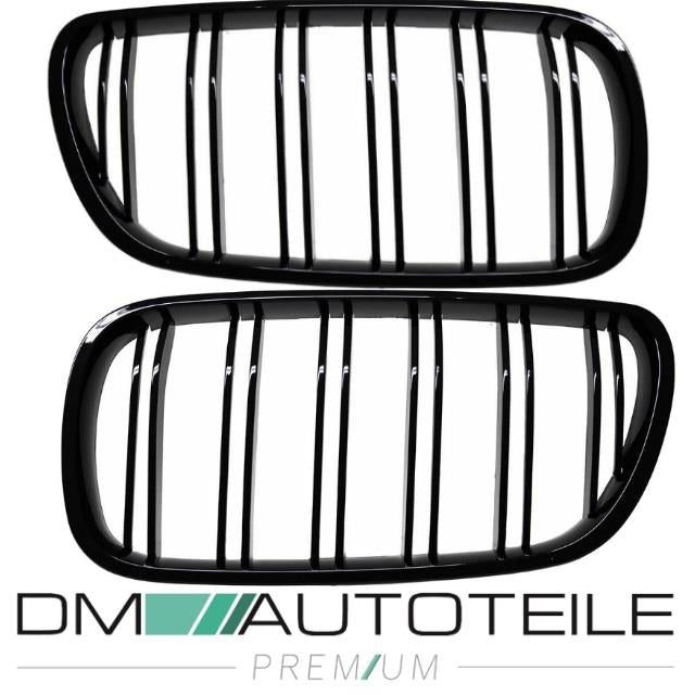 Satz Kühlergrill SET Schwarz Hochglanz Doppelsteg passend für BMW X3 E83 LCI 06-11