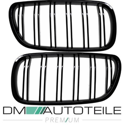 Satz Kühlergrill SET Schwarz Hochglanz Doppelsteg passend für BMW X3 E83 LCI 06-11