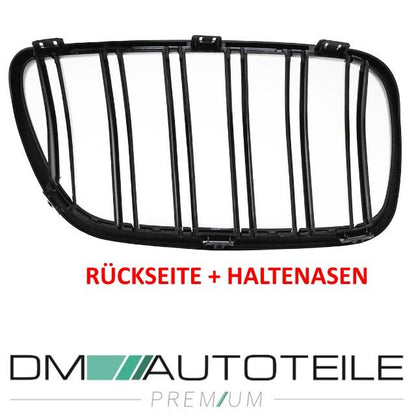 Satz Kühlergrill SET Schwarz Hochglanz Doppelsteg passend für BMW X3 E83 LCI 06-11