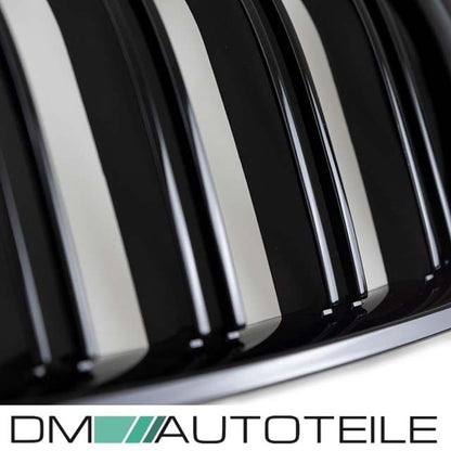 Satz Kühlergrill SET Schwarz Hochglanz Doppelsteg passend für BMW X3 E83 LCI 06-11