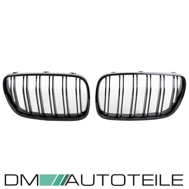 Satz Kühlergrill SET Schwarz Hochglanz Doppelsteg passend für BMW X3 E83 LCI 06-11