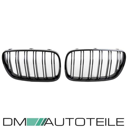 Satz Kühlergrill SET Schwarz Hochglanz Doppelsteg passend für BMW X3 E83 LCI 06-11