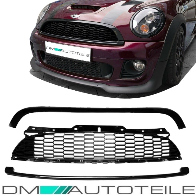 Mini Cooper R56 R57 Kühlergrill SET 3-teilig 2006-2009 hochglanz Schwarz