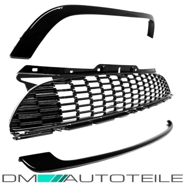 Mini Cooper R56 R57 Kühlergrill SET 3-teilig 2006-2009 hochglanz Schwarz