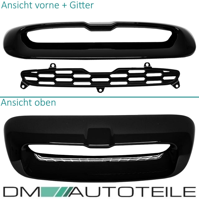 Lufteinlass Lufthutze Schwarz Glänzend passt für Mini Cooper S R55 R56 R57 Haube