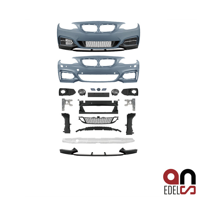 AN Evo Umbau Performance Stoßstange +Spoiler vorne für SRA +mit/ohne PDC passend für BMW 2er F22 F23 Serie & M-Paket Model...