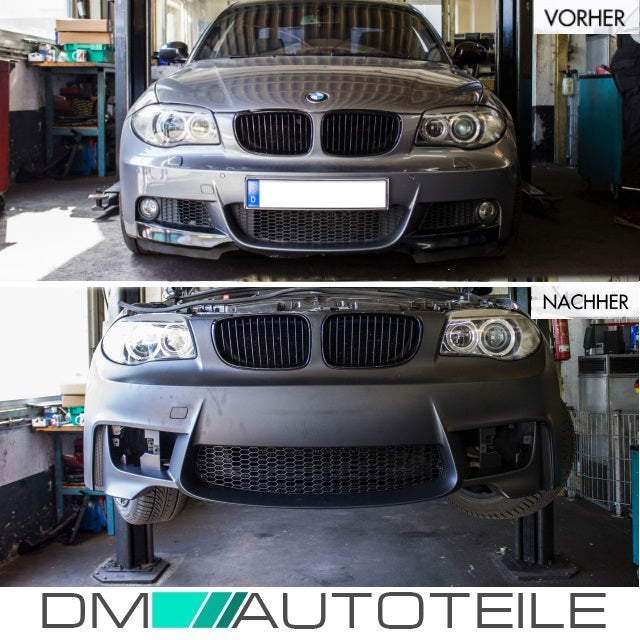 Front Stoßstange + Grill Schwarz passt für BMW 1er E81 E82 E87 E88 nicht M +ABE