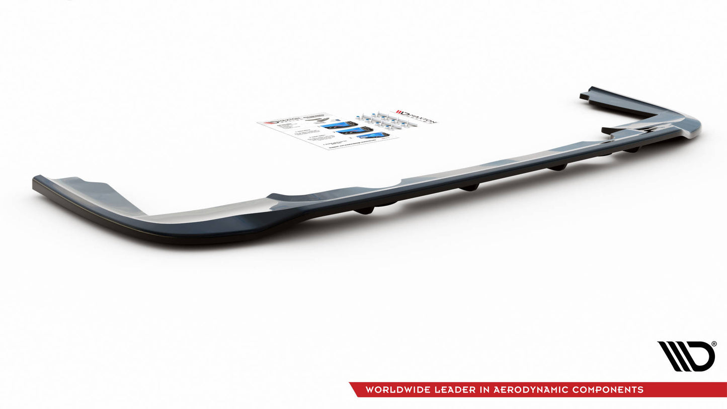 Mittlerer Diffusor Heck Ansatz DTM Look für Peugeot Partner Mk3 schwarz Hochglanz