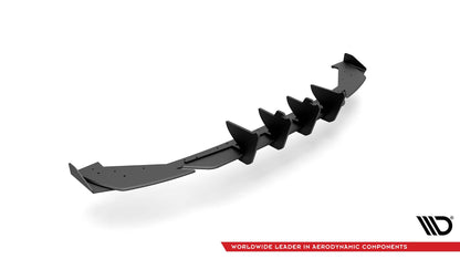 Robuste Racing Diffusor Heck Ansatz +Flaps für Seat Leon FR Hatchback Mk4 schwarz Hochglanz
