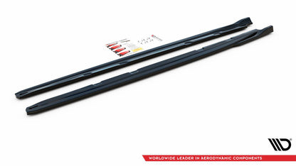 Seitenschweller Ansatz für V.4 Seat Leon Cupra / FR Mk3 FL schwarz matt