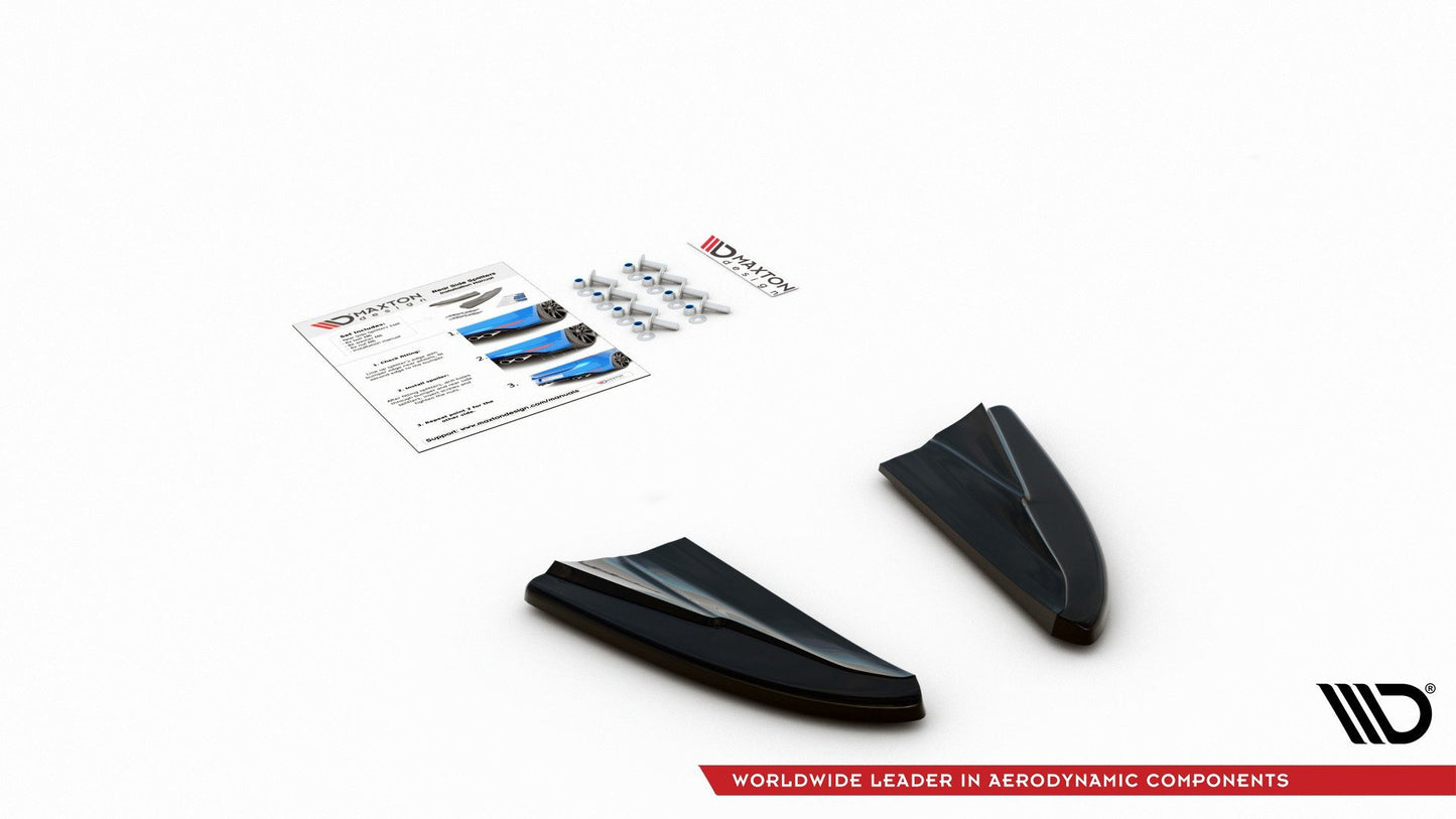 Heck Ansatz Flaps Diffusor für Volvo V40 schwarz Hochglanz