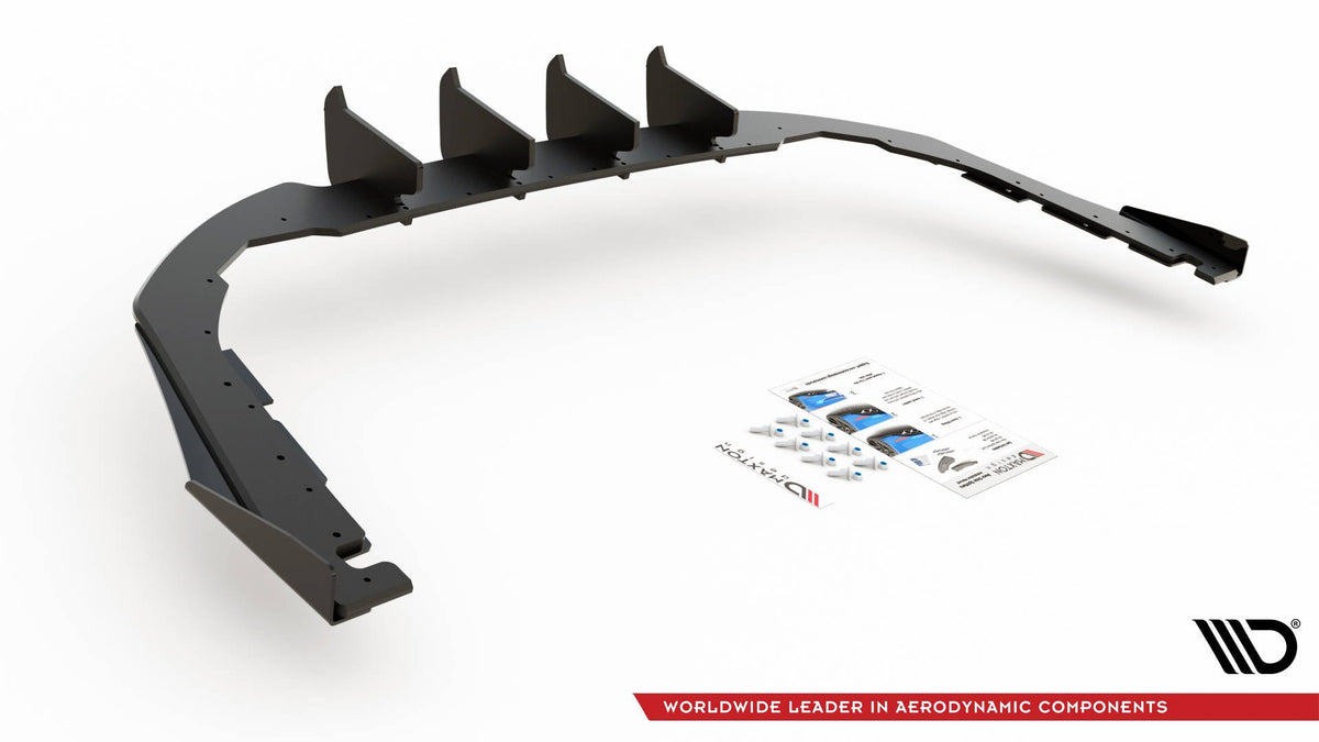 Robuste Racing Diffusor Heck Ansatz +Flaps für Volkswagen Arteon R-Line schwarz Hochglanz