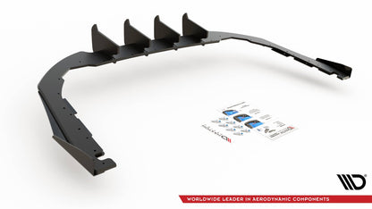 Robuste Racing Diffusor Heck Ansatz +Flaps für Volkswagen Arteon R-Line schwarz Hochglanz