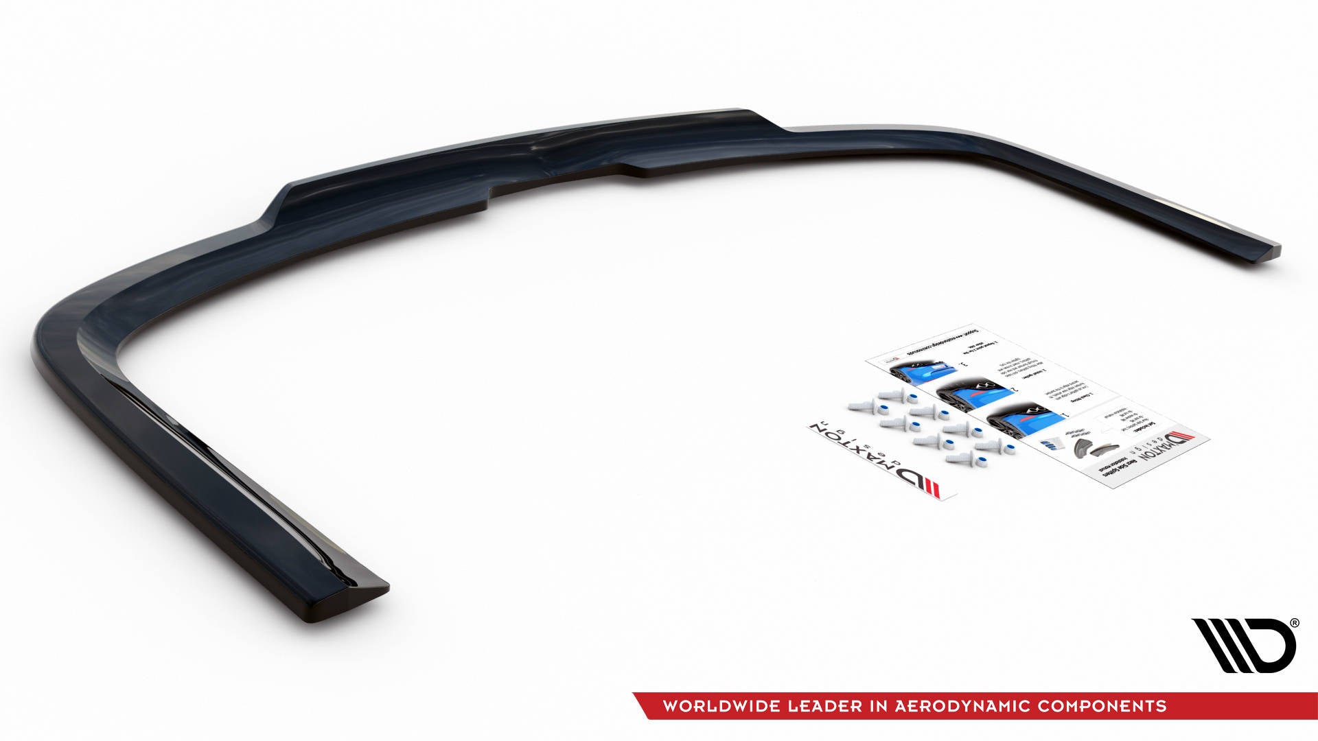 Mittlerer Diffusor Heck Ansatz für Volkswagen Caddy Long Mk3 Facelift schwarz Hochglanz