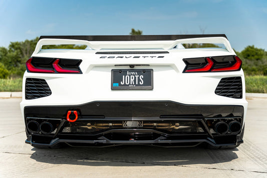 Mittlerer Diffusor Heck Ansatz für Chevrolet Corvette C8 schwarz Hochglanz