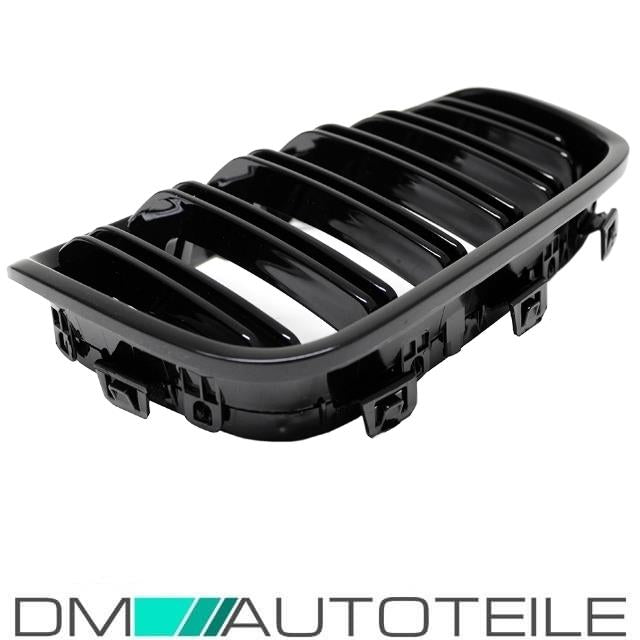 SET Doppelsteg Kühlergrill Grill Schwarz Glanz passt für BMW 1er F20 F21 bj11-15