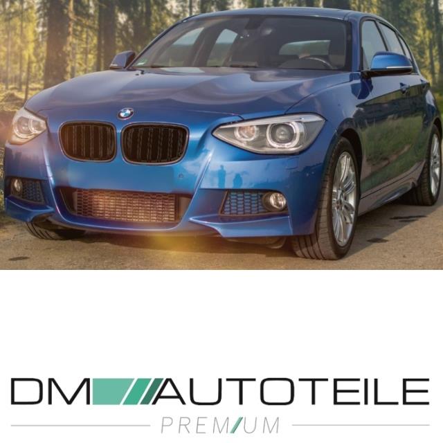 SET Doppelsteg Kühlergrill Grill Schwarz Glanz passt für BMW 1er F20 F21 bj11-15