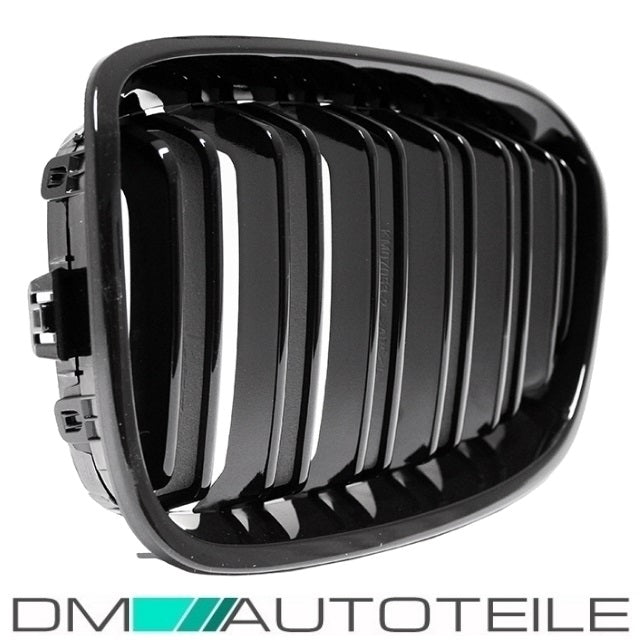 SET Doppelsteg Kühlergrill Grill Schwarz Glanz passt für BMW 1er F20 F21 bj11-15