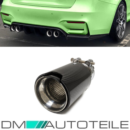 STÜCK Sport-Performance Auspuffblende Endrohr Carbon Glanz passt für universal BMW F- Modelle 135i 235i 335i 435i