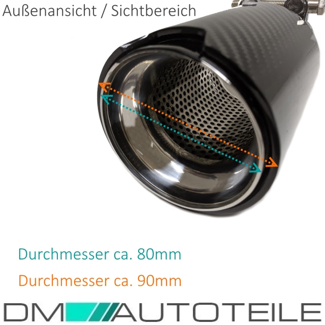 STÜCK Sport-Performance Auspuffblende Endrohr Carbon Glanz passt für universal BMW F- Modelle 135i 235i 335i 435i