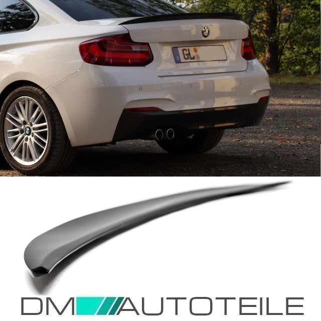 SET Heckspoiler Kofferraum Schwarz Glanz 475 Farbcode passend für BMW 2er F22 Coupe + M-Paket + 3M Tape bj. 14>