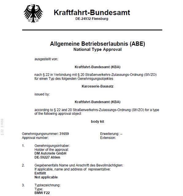 Sport Stoßstange vorne für PDC ohne SRA passt für BMW F22 F23 Serie & M-Paket +ABE*