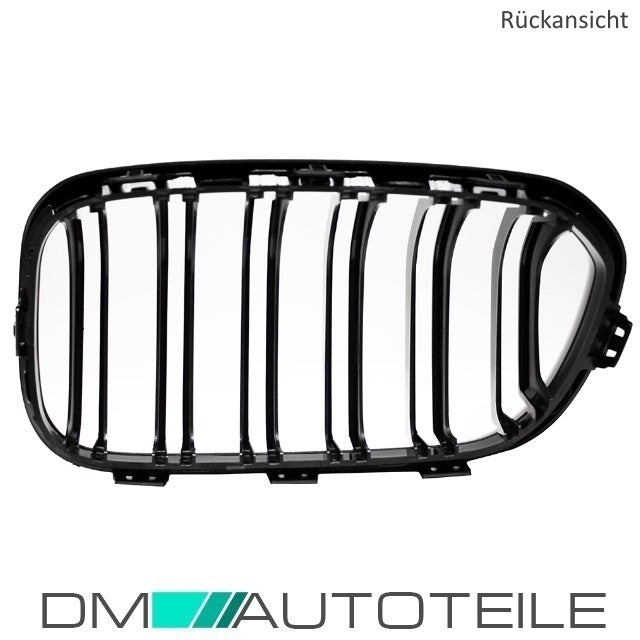 Kühlergrill Doppelsteg Schwarz Hochglanz passend für BMW 1er F20 F21 LCI ab 2015