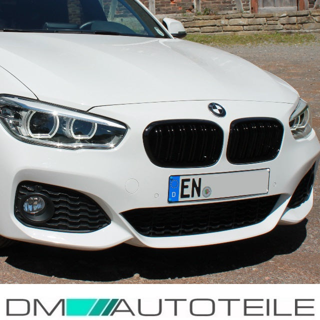 Kühlergrill Doppelsteg Schwarz Hochglanz passend für BMW 1er F20 F21 LCI ab 2015