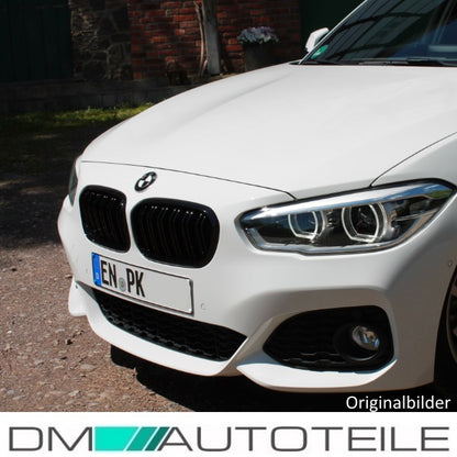Kühlergrill Doppelsteg Schwarz Hochglanz passend für BMW 1er F20 F21 LCI ab 2015