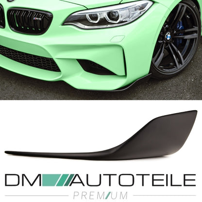 Performance Front Spoiler Set Flaps Ecken schwarz matt passend for BMW 2er F87 und M2 Look Stoßstangen