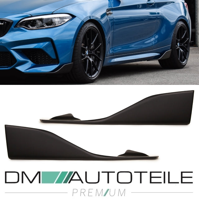 Seitenspoiler Flaps Ansätze rechts und links schwarz matt für die Schweller passend for BMW 2er F87 und alle Modelle mit M...