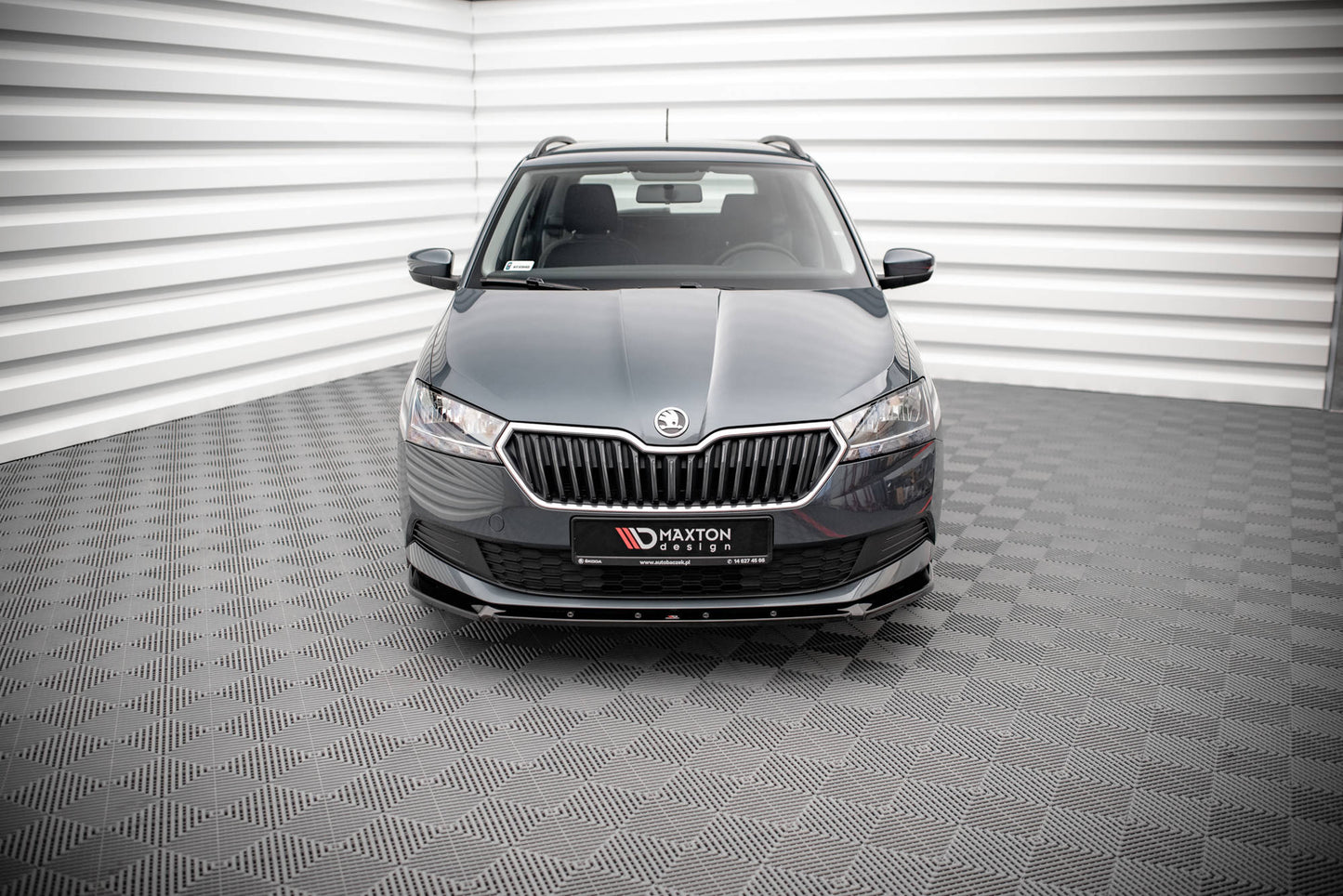 Front Ansatz für Skoda Fabia Mk3 Facelift schwarz matt