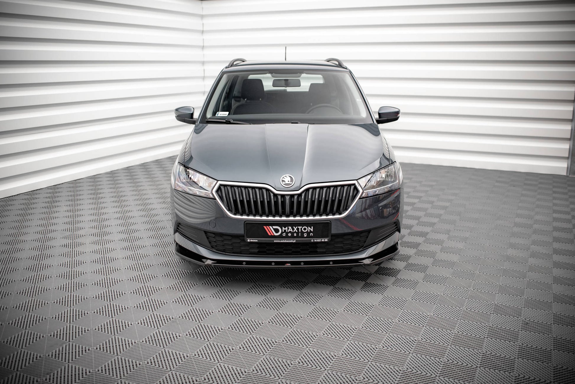 Front Ansatz für Skoda Fabia Mk3 Facelift schwarz matt