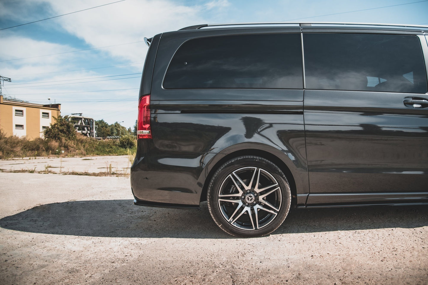 Heck Ansatz Flaps Diffusor V.1 für Mercedes-Benz V-Klasse AMG-Line W447 Facelift schwarz matt