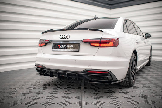 Diffusor Heck Ansatz für Audi A4 B9 Facelift Carbon Look