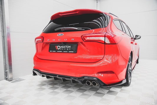 Diffusor Heck Ansatz für Ford Focus ST-Line Kombi Mk4 schwarz matt