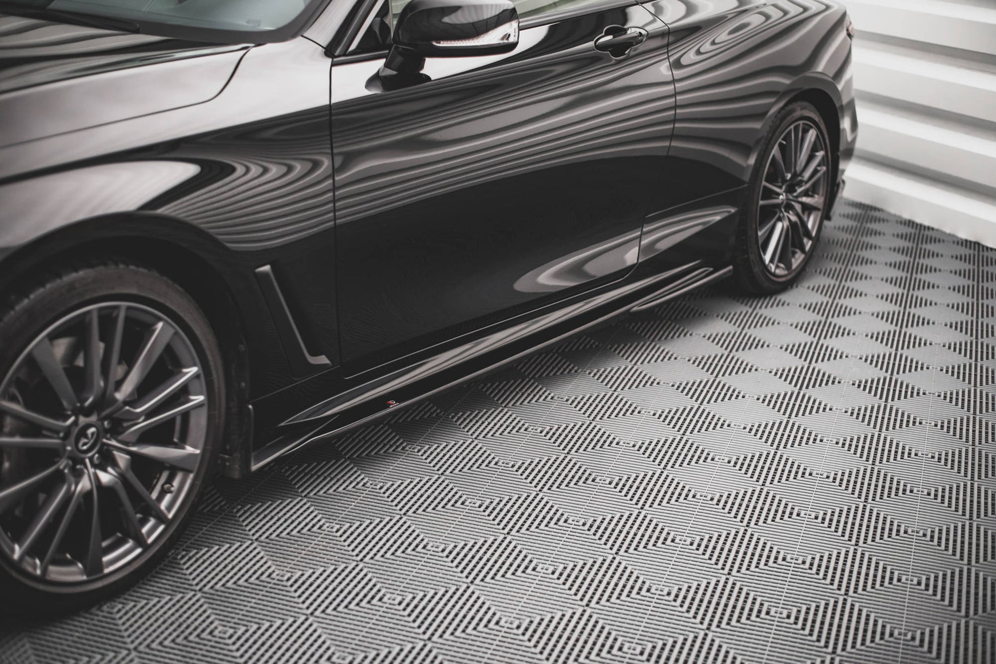 Seitenschweller Ansatz für Infiniti Q60 S Mk2 schwarz matt