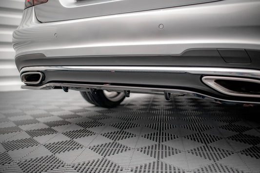 Mittlerer Diffusor Heck Ansatz DTM Look für Mercedes-Benz E AMG-Line Limousine W212 Facelift schwarz matt