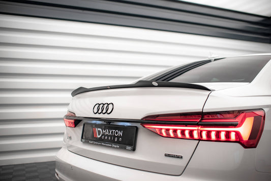 Spoiler CAP für Audi A6 Limousine C8 schwarz Hochglanz