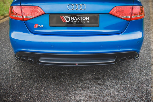 Mittlerer Diffusor Heck Ansatz für Audi S4 / A4 S-Line B8 Limousine schwarz matt