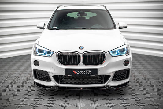 Front Ansatz V.2 für BMW X1 M-Paket F48 schwarz Hochglanz