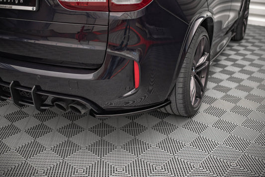 Heck Ansatz Flaps Diffusor für BMW X5 M F15 schwarz Hochglanz