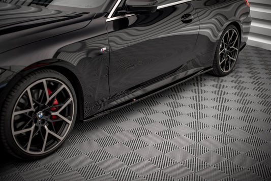 Seitenschweller Ansatz für V.3 für BMW 4er M-Paket G22 schwarz Hochglanz