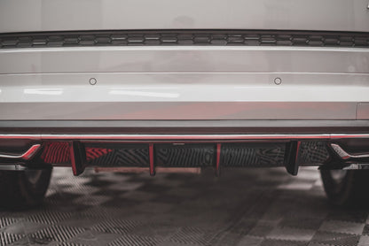 Diffusor Heck Ansatz für Skoda Kodiaq Mk1 Sportline schwarz Hochglanz