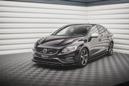 Front Ansatz V.1 für Volvo S60 R-Design Mk2 schwarz Hochglanz